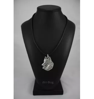 Belgischer Schäferhund - Hundehalsband in Geschenkbox, versilbertes Medaillon für Hundefans, markanter Anhänger der Marke Art-Dog