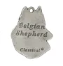 Belgischer Schäferhund - Hundehalsband in Geschenkbox, versilbertes Medaillon für Hundefans, markanter Anhänger der Marke Art-Dog