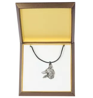 Azawakh, Azawagh I - Collier de chien dans une boîte cadeau, médaillon argenté pour fan de chien, pendentif remarquable de la marque Art-Dog