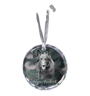 Chiens de Berger Belge - boule de Noël en cristal avec une photo, photo de chien dans le cristal, décoration personnalisée pour sapin de Noël de la marque Art-Dog