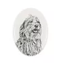 Bergamasco Shepherd Dog, Bergamasco Sheepdog - commemorative plaque with a photo of a dog, tombstone with a print, personalized oval plaque from the Art-Dog brand