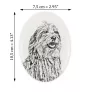 Berger Bergamasque, Berger de Bergame - une plaque commémorative avec une photo de chien, une plaque funéraire avec une impression, une plaque ovale personnalisée de la marque Art-Dog