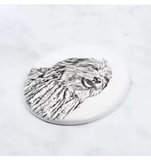 Bergamasco Shepherd Dog, Bergamasco Sheepdog - commemorative plaque with a photo of a dog, tombstone with a print, personalized oval plaque from the Art-Dog brand