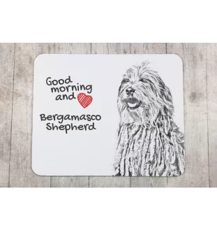 Berger Bergamasque, Berger de Bergame - tapis de souris personnalisé avec impression, tapis de souris personnalisé avec chien, accessoire unique pour employé de bureau de la marque Art-Dog