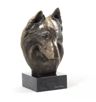 Chiens de Berger Belge - Statue de chien, buste sur socle en pierre, sculpture, trophée pour exposition canine par la marque Art-Dog