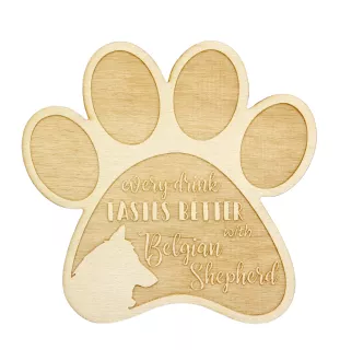 Belgischer Schäferhund - Tasse Untersetzer, graviert Untersetzer mit Hund, Geschenk für Hundeliebhaber von Art-Dog Marke