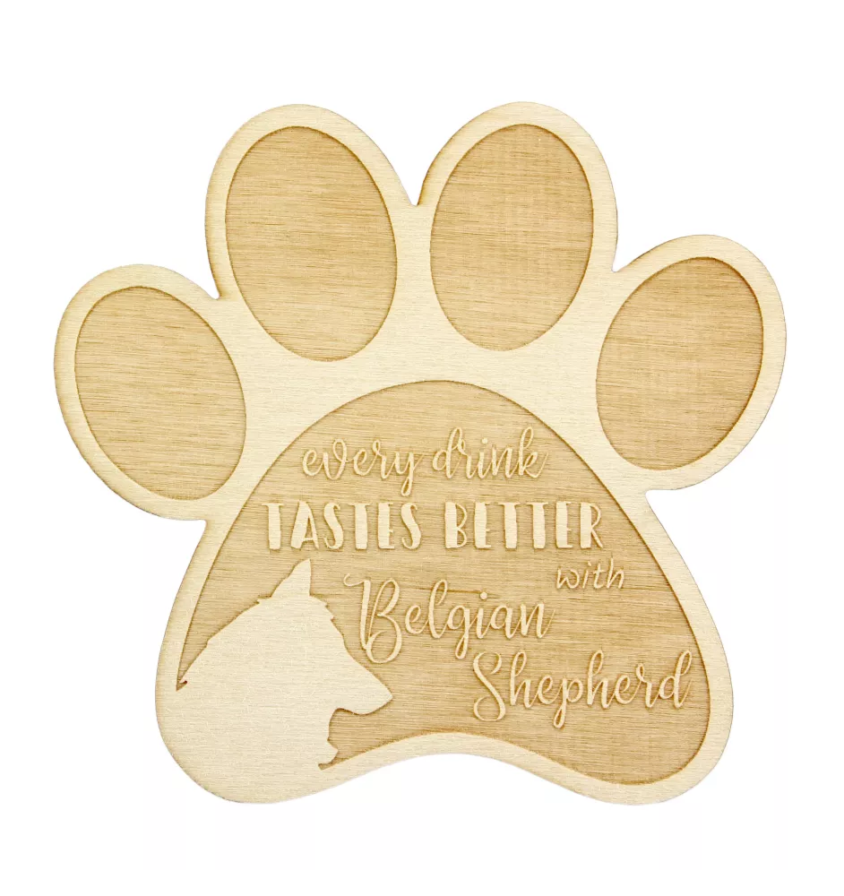 Belgischer Schäferhund - Tasse Untersetzer, graviert Untersetzer mit Hund, Geschenk für Hundeliebhaber von Art-Dog Marke