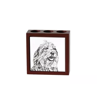 Bergamasco Shepherd Dog, Bergamasco Sheepdog - pen holder with a dog, desk organizer with a print, personalized desk decoration from the Art-Dog brand.