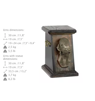 Terrier De Bedlington, Bedlington Terrier - urne pour les cendres d'un chien, une urne élégante avec une statuette, une urne commémorative avec un buste de chien de la marque Art-Dog