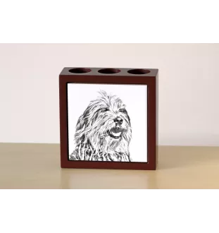 Bergamasco Shepherd Dog, Bergamasco Sheepdog - pen holder with a dog, desk organizer with a print, personalized desk decoration from the Art-Dog brand.
