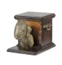 Bedlington Terrier, Rothbury Terrier, Rodbery Terrier - urn for dog ashes with a statuette, elegant urn for a dog, unique urn with a bust of a dog by Art-Dog brand