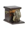 Bedlington Terrier, Rothbury Terrier, Rodbery Terrier - urn for dog ashes with a statuette, elegant urn for a dog, unique urn with a bust of a dog by Art-Dog brand