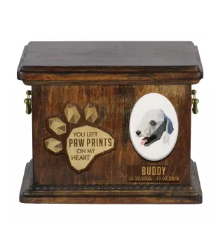 Terrier De Bedlington, Bedlington Terrier - urne pour les cendres de chien, urne personnalisée avec une gravure, boîte commémorative pour les cendres de chien de la marque Art-Dog