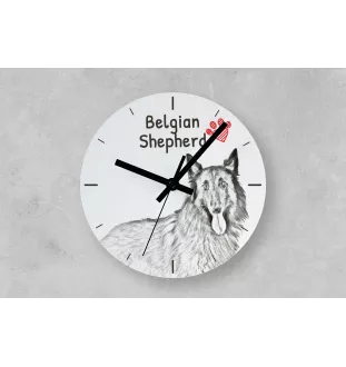 Bergamasker Hirtenhund, Berger de bergame - Wanduhr mit Hund, Regal Uhr mit Druck, personalisierte Hausdekoration von Art-Dog.