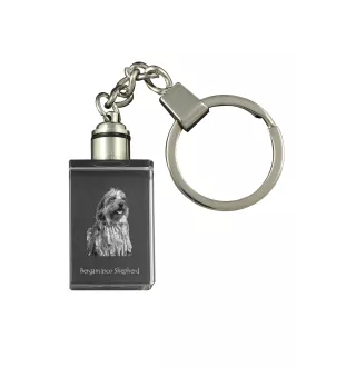 Berger Bergamasque, Berger de Bergame - Porte-clés en cristal avec photo de chien, porte-clés lumineux, cadeau unique de la marque Art-Dog
