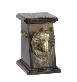 Belgian Shepherd Dog, Belgian Sheepdog - urn for dog ashes, elegant urn with a statue, commemorative urn with a bust of a dog by Art-Dog brand