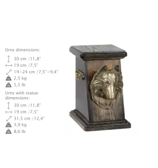 Belgian Shepherd Dog, Belgian Sheepdog - urn for dog ashes, elegant urn with a statue, commemorative urn with a bust of a dog by Art-Dog brand