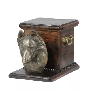 Chiens de Berger Belge - urne pour les cendres d'un chien avec une statuette, une urne élégante pour chien, une urne exceptionnelle avec un buste de chien de la marque Art-Dog