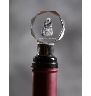 Berger Bergamasque, Berger de Bergame - Bouchon de bouteille, bouchon de vin en cristal avec photo, cadeau personnalisé pour barman par la marque Art-Dog