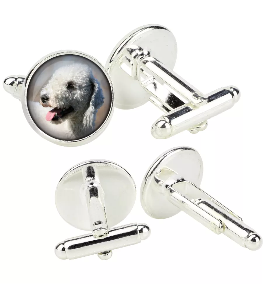 Terrier De Bedlington, Bedlington Terrier - Boutons de manchette dans une boîte, bijoux faits à la main, produit de la marque Art-Dog