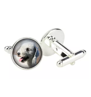 Bedlington Terrier spinka do mankietów w pudełku ze zdjęciem Art-Dog