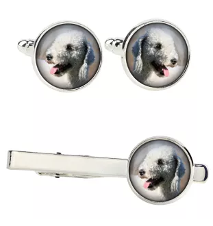 Terrier De Bedlington, Bedlington Terrier - Boutons de manchette et cravate avec votre photo, accessoire de costume, bijoux pour hommes de la marque Art-Dog.
