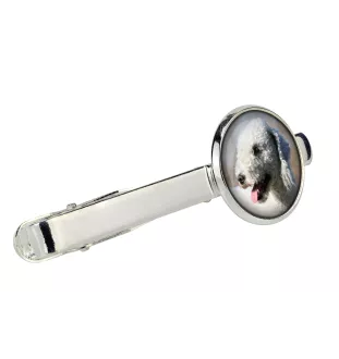 Bedlington Terrier, Rothbury Terrier, Rodbery Terrier - cufflinks and tie with your photo, a suit decoration, men's jewelry from the Art-Dog brand.