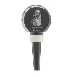Berger Bergamasque, Berger de Bergame - Bouchon de bouteille en cristal, bouchon de vin unique avec photo, cadeau personnalisé pour sommelier par la marque Art-Dog