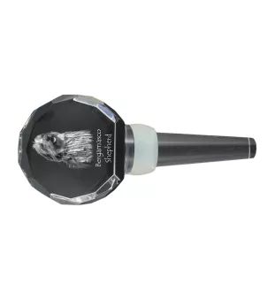 Berger Bergamasque, Berger de Bergame - Bouchon de bouteille en cristal, bouchon de vin unique avec photo, cadeau personnalisé pour sommelier par la marque Art-Dog