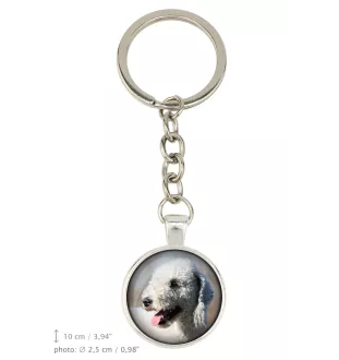 Bedlington Terrier, Rothbury Terrier, Rodbery Terrier - keychain in a box, own photo, keychain pendant from Art-Dog brand