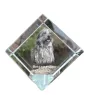 Bergamasco Shepherd Dog, Bergamasco Sheepdog - crystal cube with a photo, photo of a horse in crystal, cubic paperweight from Art-Dog brand