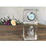 Berger Bergamasque, Berger de Bergame - montre en cristal avec photo, photo de chien dans un cristal, horloge de bureau personnalisée de la marque Art-Dog