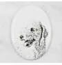Terrier De Bedlington, Bedlington Terrier - une plaque commémorative avec une photo de chien, une plaque funéraire avec une impression, une plaque ovale personnalisée de la marque Art-Dog