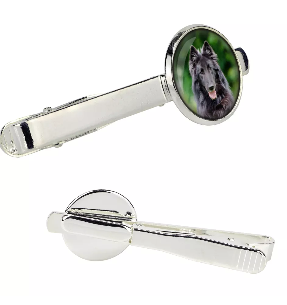 Belgian Shepherd Dog, Belgian Sheepdog - tie clip in a box, stylish tie, personalized jewelry from the Art-Dog brand