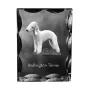 Bedlington Terrier, Rothbury Terrier - Kristall mit einem Hundebild, Glasstatuette mit einem Bild, einzigartiger Bilderrahmen der Marke Art-Dog