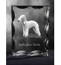 Bedlington Terrier, Rothbury Terrier - Kristall mit einem Hundebild, Glasstatuette mit einem Bild, einzigartiger Bilderrahmen der Marke Art-Dog