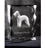 Bedlington Terrier, Rothbury Terrier - Kristall mit einem Hundebild, Glasstatuette mit einem Bild, einzigartiger Bilderrahmen der Marke Art-Dog
