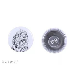 Berger Bergamasque, Berger de Bergame - boucles d'oreilles uniques avec un chien, votre animal de compagnie sur un porte-clés, marque propre Art-Dog