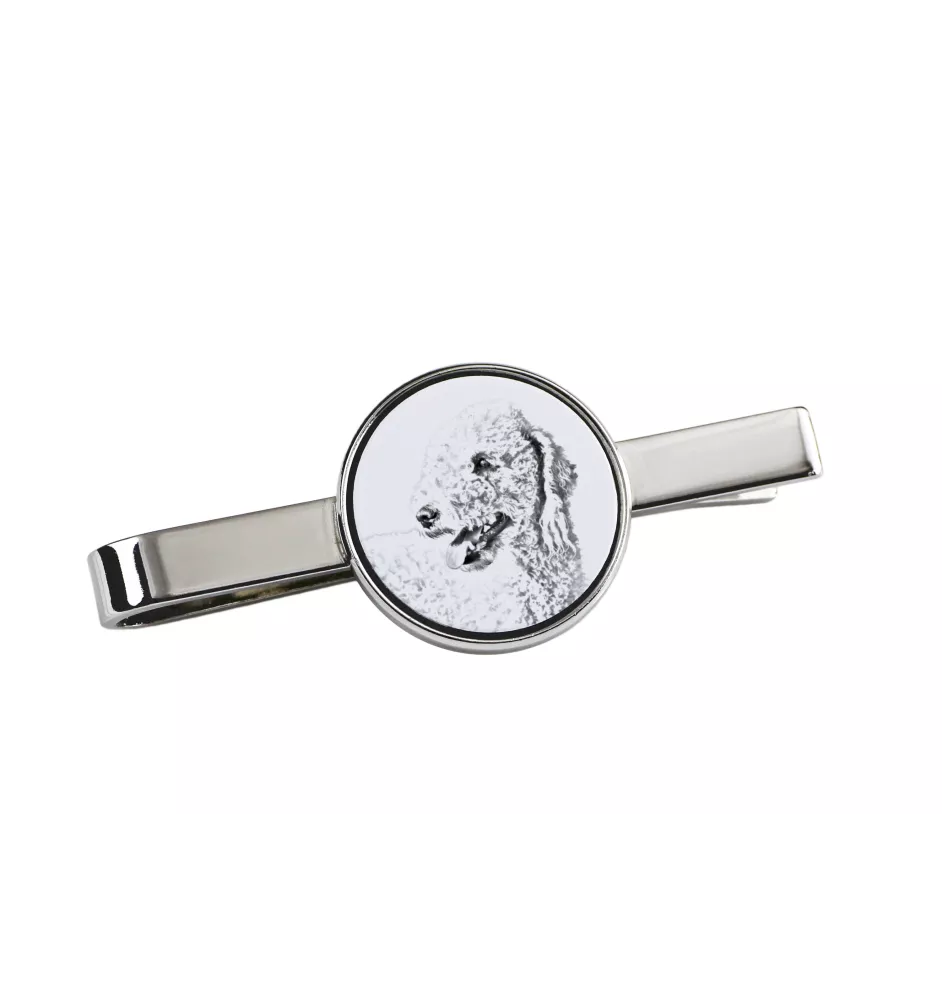 Bedlington Terrier, Rothbury Terrier, Rodbery Terrier - tie clip with a dog, personalized tie clip, a unique gift for a man from the Art-Dog brand