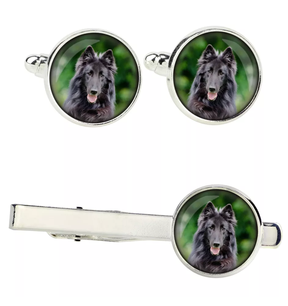 Chiens de Berger Belge - Boutons de manchette et cravate avec votre photo, accessoire de costume, bijoux pour hommes de la marque Art-Dog.