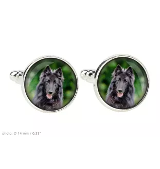 Belgian Shepherd Dog, Belgian Sheepdog - cufflinks and tie with your photo, a suit decoration, men's jewelry from the Art-Dog brand.