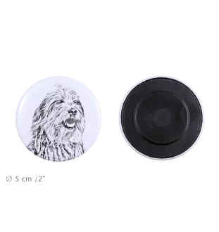 Bergamasker Hirtenhund, Berger de bergame Magnet mit einem Hundepfotenabdruck, außergewöhnlich leicht, starker Magnet, handgefertigtes Produkt der Marke Art-Dog