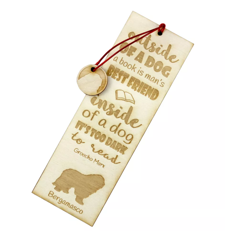 Bergamasker Hirtenhund, Berger de bergame - Lesezeichen mit Hund, personalisiertes Lesezeichen, Geschenk für Bücherwurm von der Marke Art-Dog