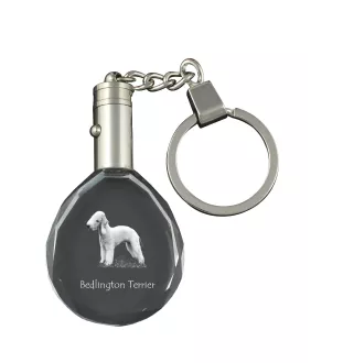 Bedlington Terrier, Rothbury Terrier - Anhänger mit einem Foto eines Hundes, Schlüsselanhänger aus Kristall in einer Geschenkbox, ein einzigartiges Geschenk von Art-Dog