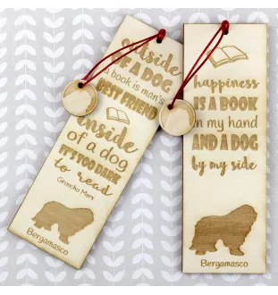 Berger Bergamasque, Berger de Bergame - marque-page pour livre avec chien, marque-page personnalisé, cadeau pour les amateurs de livres de la marque Art-Dog