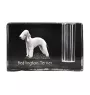 Bedlington Terrier, Rothbury Terrier, Rodbery Terrier - Pen stand, crystal organiser with dog photo, unique desk decoration by Art-Dog brand