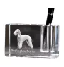 Terrier De Bedlington, Bedlington Terrier - Porte-stylos, organiseur en cristal avec photo de chien, décoration de bureau unique par la marque Art-Dog