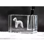 Terrier De Bedlington, Bedlington Terrier - Porte-stylos, organiseur en cristal avec photo de chien, décoration de bureau unique par la marque Art-Dog