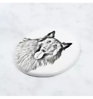 Azawakh I - Gedenktafel mit einem Foto eines Hundes, Grabplatte mit Druck, personalisierte ovale Platte der Marke Art-Dog