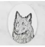 Belgischer Schäferhund - Gedenktafel mit einem Foto eines Hundes, Grabplatte mit Druck, personalisierte ovale Platte der Marke Art-Dog